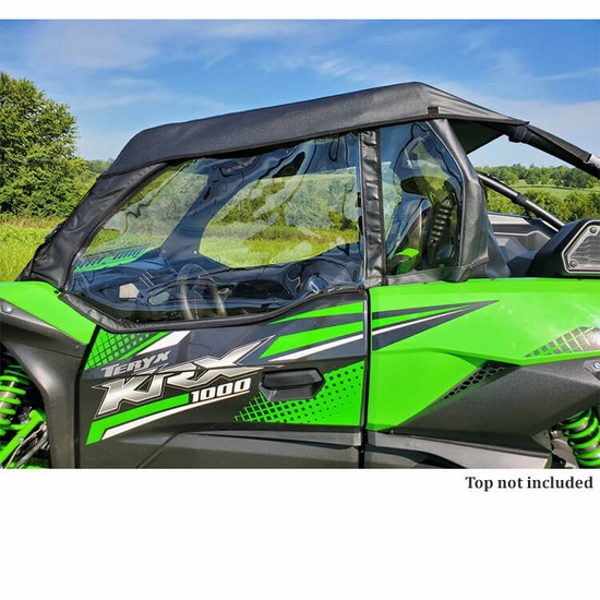 3 Star Black Soft Upper Doors and Zippered Rear Window - Kawasaki Teryx KRX 1000