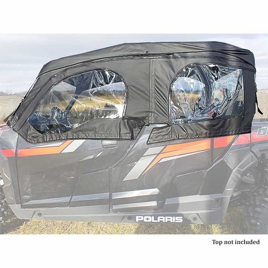3 Star Black Soft Upper Doors and Zippered Rear Window - Polaris General 4 1000, XP 4 1000