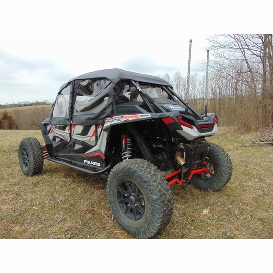 3 Star Black Soft Upper Doors and Zippered Rear Window - Polaris RZR XP 4 Turbo S