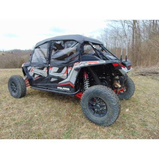 3 Star Black Soft Upper Doors and Zippered Rear Window - Polaris RZR XP 4 Turbo S - alt image 1