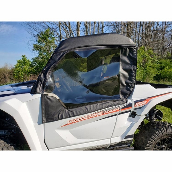 3 Star Black Soft Upper Doors and Zippered Rear Window - Yamaha Wolverine RMAX2 1000 - alt image 0