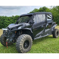 3 Star Black Soft Upper Doors, Zippered Rear Window and Top - Can Am Maverick Sport Max