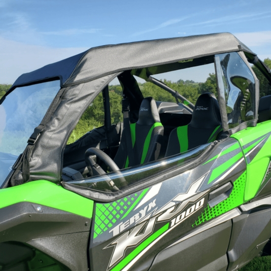 3 Star Black Soft Upper Doors, Zippered Rear Window and Top - Kawasaki Teryx KRX 1000 - alt image 5