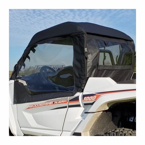 3 Star Black Soft Upper Doors, Zippered Rear Window and Top - Yamaha Wolverine RMAX2 1000 - alt image 0