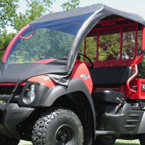 3 Star Black Soft Windshield and Top - Kawasaki Mule SX