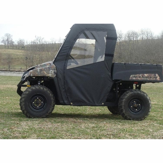 3 Star Black Zippered Soft Full Doors - 2010-14 Mid Size Polaris Ranger 400, 500, 570, 800, EV