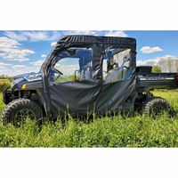 3 Star Black Zippered Soft Full Doors - 2011-14 Mid Size Polaris Ranger 500, 570 Crew