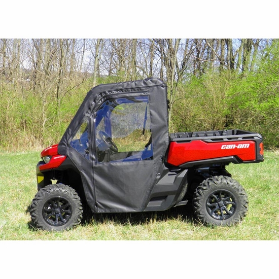 3 Star Black Zippered Soft Full Doors - Can Am Defender