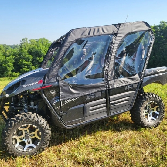 3 Star Black Zippered Soft Upper Doors - Kawasaki Teryx4