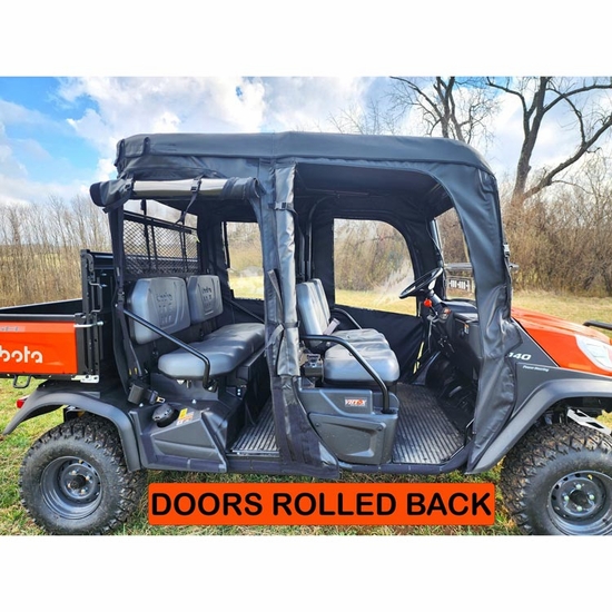 3 Star Black Zippered Soft Full Doors - Kubota RTV X1140 - alt image 0