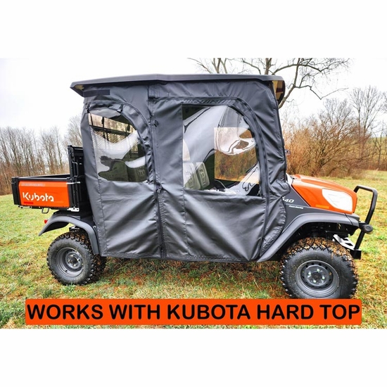 3 Star Black Zippered Soft Full Doors - Kubota RTV X1140 - alt image 1