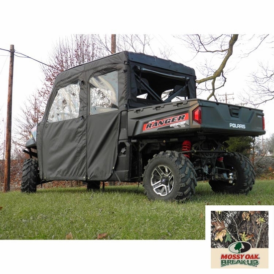 3 Star Camo Full Doors and Rear Window w/ Zippers - 2014-20 Full Size Polaris Ranger Crew w/ Pro-Fit Cage