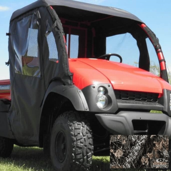 3 Star Camo Soft Full Doors and Rear Window w/ Zippers, Top - Kawasaki Mule SX