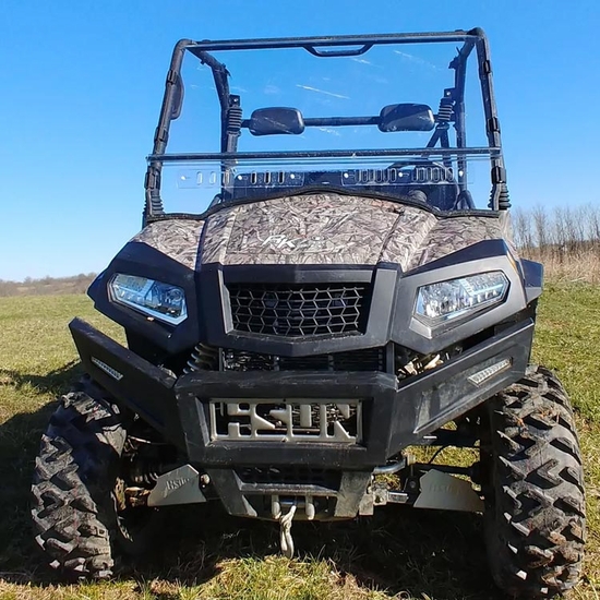 3 Star Front Windshield w/ Lower Adjustable Vents - 2011-22 Bennche, Coleman, Hisun