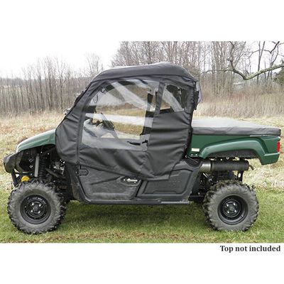 Black Yamaha Viking 700 Soft Upper Doors with Zippers and Rear Window