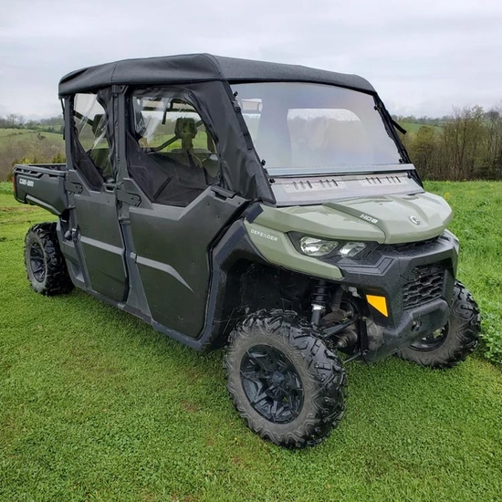 3 Star Half Soft Doors, Rear Window and Top w/ Zippered Rear Window (No Windshield) - Can Am Defender Max