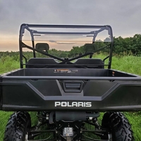 3 Star Hard Rear Windshield - 2010-14 Mid Size Polaris Ranger