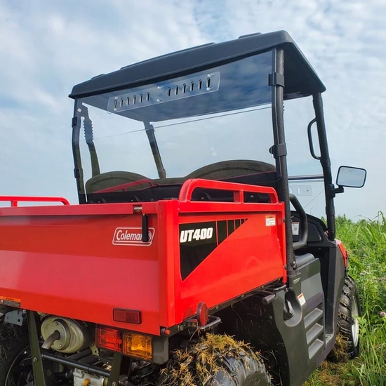 3 Star Hard Rear Windshield w/ Adjustable Vents - 2013-22 Coleman Outfitter, Hisun HS