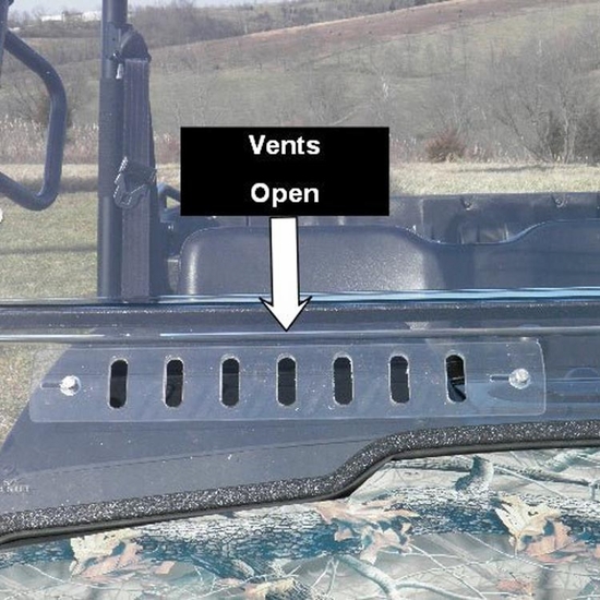 3 Star Hard Rear Windshield w/ Adjustable Vents - 2013-22 Coleman Outfitter, Hisun HS - alt image 1