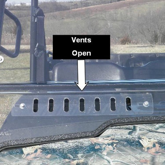 3 Star Hard Rear Windshield w/ Lower Adjustable Vents - 2011-20 Can-Am Commander 800, 1000 - alt image 2