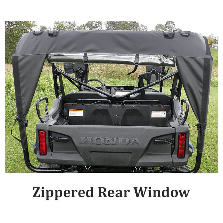 Black Honda Pioneer 1000-5 Soft Upper Doors and Zippered Rear Window