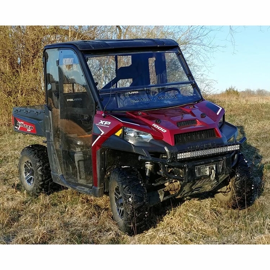 3 Star Two Piece Front Windshield - 2013-25 Full Size Polaris Ranger w/ Pro-Fit Cage - alt image 0