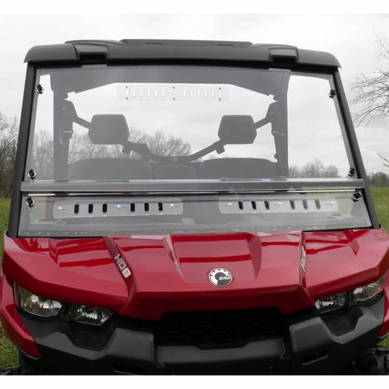 3 Star Two Piece Front Windshield w/ Lower Adjustable Vents - 2016-24 Can-Am Defender
