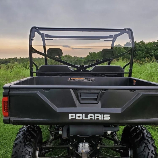 3 Star Vented Hard Rear Windshield - 2010-14 Mid Size Polaris Ranger