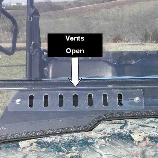3 Star Vented Hard Rear Windshield - 2013-22 John Deere Gator XUV 825, 855 - alt image 3