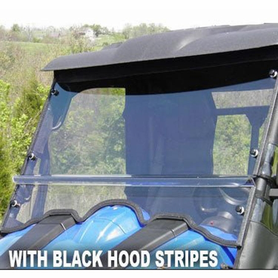 3 Star Vented Two Piece Front Windshield - Massimo MSU 500, 700 w/ Black Hood Stripes - alt image 0