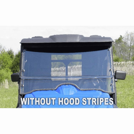 3 Star Vented Two Piece Front Windshield - Massimo MSU 500, 700 w/ Black Hood Stripes - alt image 1