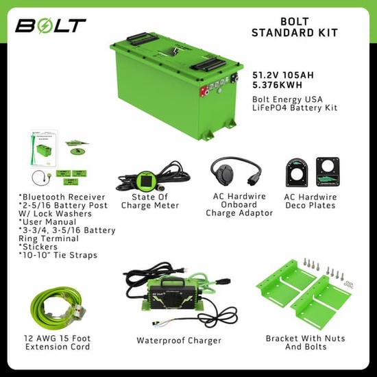 Bolt Energy 51V 105AH Heated Thin Lithium Standard Conversion Kit - Polaris Ranger EV - alt image 0