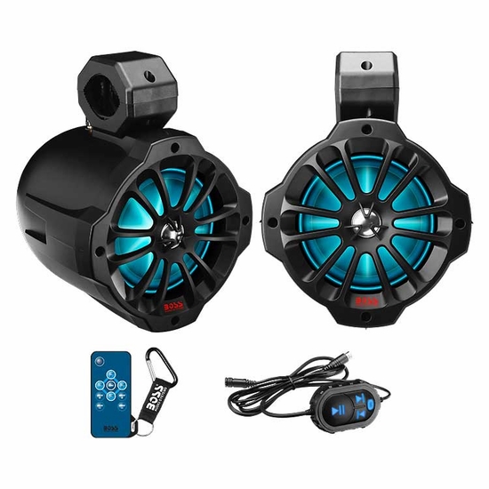 Boss 6.5 Inch 2-Way Amplified Speakers w/ RGB Illumination (Sold in Pairs)