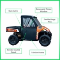 ShockPros Convertible Full, Half Hinged Doors - 2013-19 Full Size Polaris Ranger w/ Pro-Fit Cage