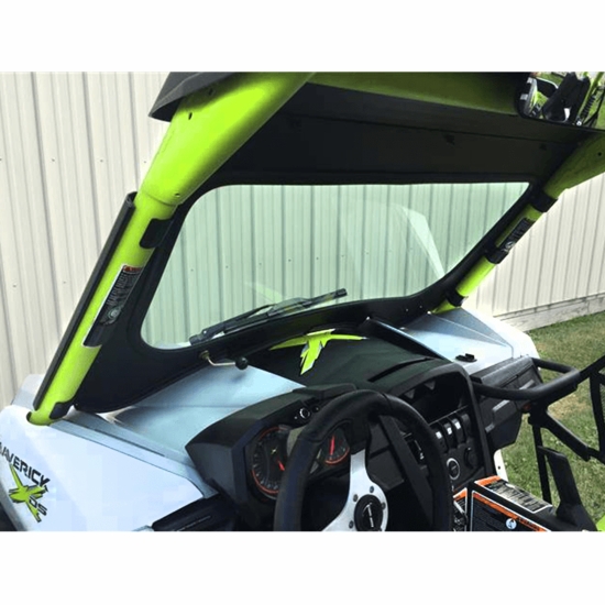 EMP D.O.T Rated Safety Glass Full Front Windshield w/ Hand Wiper - Can Am Maverick - alt image 0