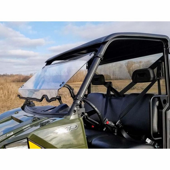 Direction 2 Hard Coated Full Tilting Front Windshield - 2013-19 Full Size Polaris Ranger w/ Pro-Fit Cage - alt image 0