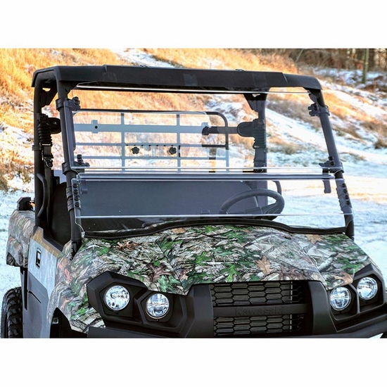 Direction 2 Hard Coated Full Tilting Front Windshield - Kawasaki Mule Pro-MX - alt image 2