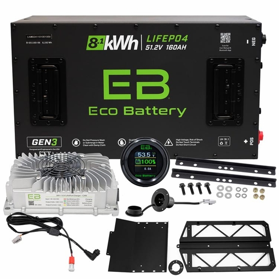 Eco Battery Lithium 51v 160Ah GEN3 Heavy Duty Conversion Kit - Polaris Ranger EV