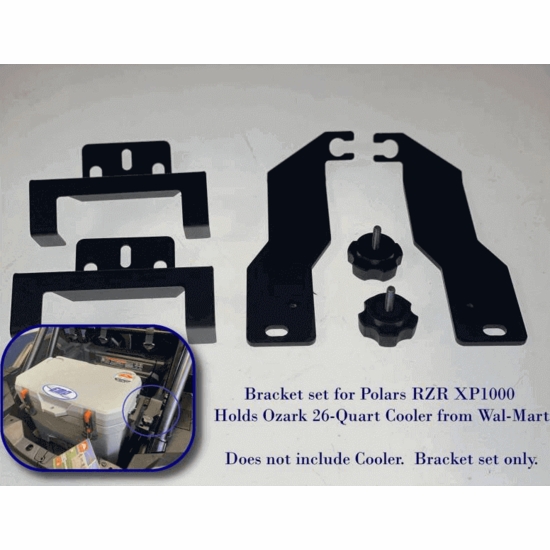 EMP Cooler Mounting Bracket Kit for Ozark 26 Quart Cooler - 2014-24 Polaris RZR XP 1000, XP Turbo, XP Turbo S - alt image 1