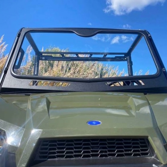 EMP D.O.T Rated Safety Glass Full Front Windshield w/ Hand Wiper - 2016-24 Mid Size Polaris Ranger 500, 570 - alt image 1