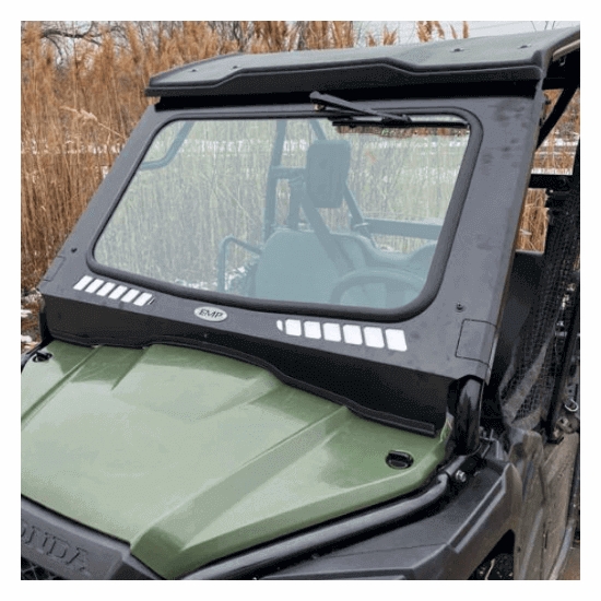 EMP D.O.T Rated Safety Glass Full Front Windshield w/ Hand Wiper - Honda Pioneer 500, 520