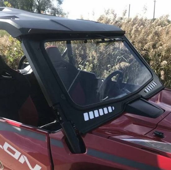 EMP D.O.T Rated Safety Glass Full Front Windshield w/ Hand Wiper - Honda Talon 1000 - alt image 0