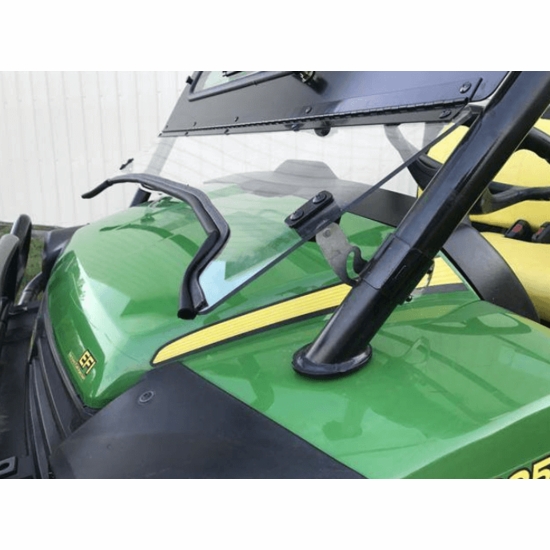 EMP D.O.T Rated Safety Glass Full Front Windshield w/ Hand Wiper - 2011-21 John Deere Gator HPX, XUV 620i, 625i, 825i, 8 - alt image 0