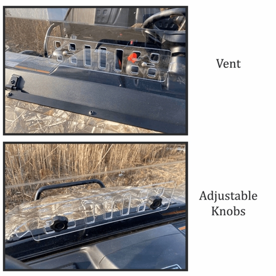 EMP D.O.T. Rated Vented Hard Coated Full Front Windshield - Kubota RTV X900, X1120, X1140, XG850 Sidekick - alt image 5