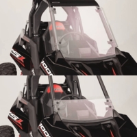 EMP D.O.T. Rated Hard Coated Full, Half Front Windshield Combo - Polaris RZR RS1