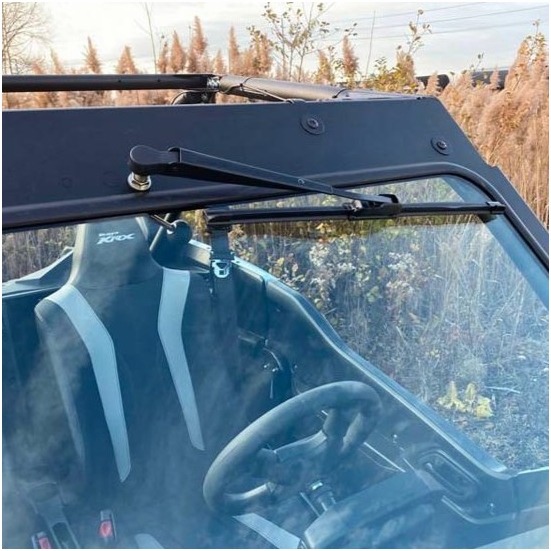 EMP D.O.T. Rated Safety Glass Full Front Windshield w/ Hand Wiper - Kawasaki Teryx KRX 1000 - alt image 1
