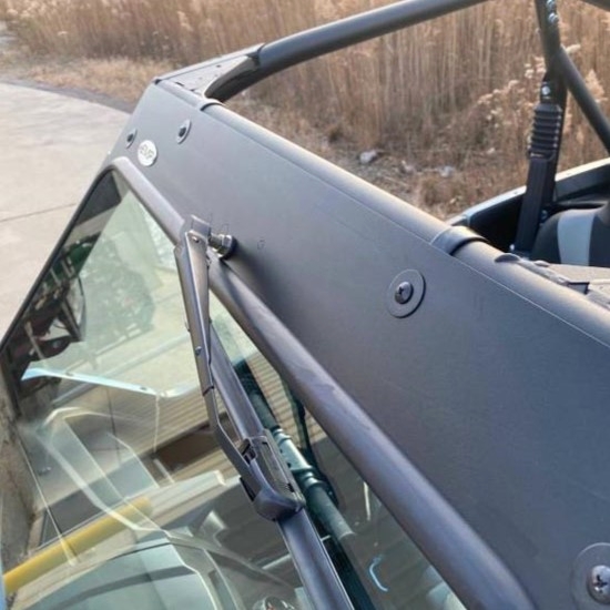 EMP D.O.T. Rated Safety Glass Full Front Windshield w/ Hand Wiper - Kawasaki Teryx KRX 1000 - alt image 2