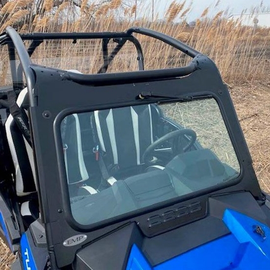 EMP D.O.T. Rated Safety Glass Full Front Windshield w/ Hand Wiper - Polaris RZR XP Turbo S - alt image 1