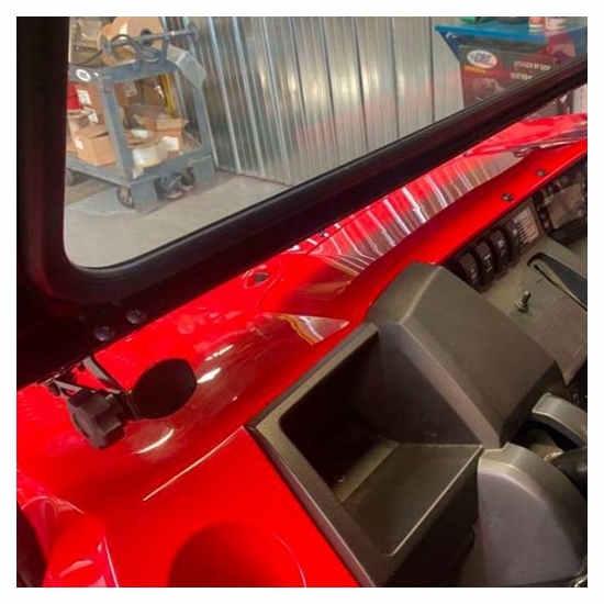EMP D.O.T. Rated Vented Safety Glass Full Front Windshield w/ Hand Wiper - Kawasaki Mule Pro-MX - alt image 0