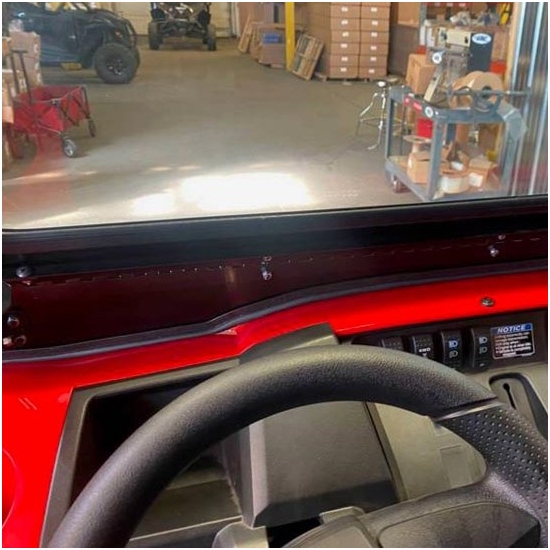EMP D.O.T. Rated Vented Safety Glass Full Front Windshield w/ Hand Wiper - Kawasaki Mule Pro-MX - alt image 1
